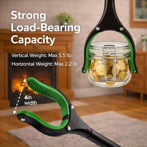 60Inch Extra Long Grabber Reacher Tool, LEGENDONE Easy Foldable Reacher Grabber, Dual Magnetic Tip Pickup Tool Trash Picker, Strong Grip Aid for Upper Shelves, Elderly, Surgery Recovery Must Have - color: 60"siliverblue