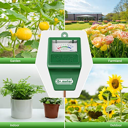 Dr.meter 2 Packs Soil Moisture Meter Tester for Plants Indoor & Outdoor Use - size: 11 Inch