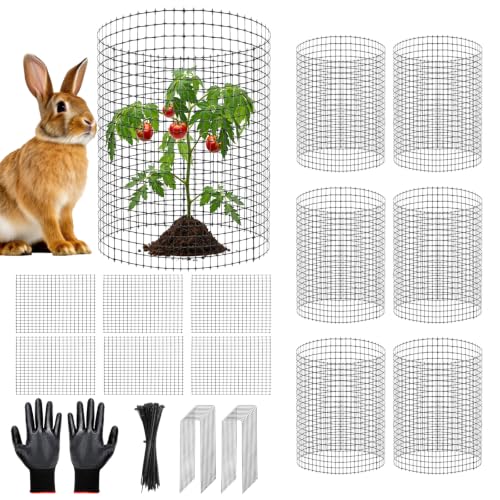 6 Pack Plant Protectors from Animals, 12x16in Metal Wire Plant Cages - size: 16in-6Pack