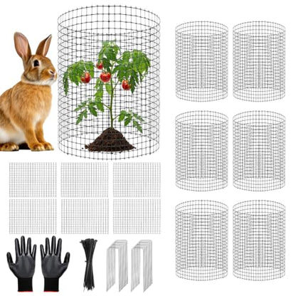 6 Pack Plant Protectors from Animals, 12x16in Metal Wire Plant Cages - size: 16in-6Pack