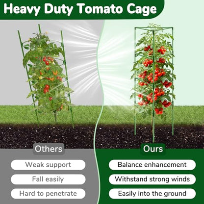 ZeeDix 65 Inch Heavy Duty Tall Tomato Cages for Garden 2 Pack - size: 65 Inch