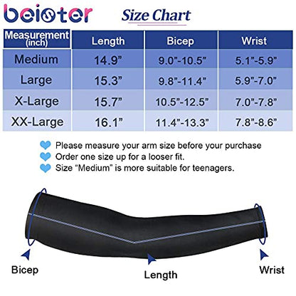 beister UV Protection Arm Sleeves for Men & Women, UPF 61+ Cooling Cover - color: White, size: X-Large