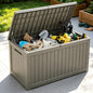 Outdoor Deck Storage Box,Waterproof Grey,260 Gallon - color: Striped Gray, style: 260 Gallon