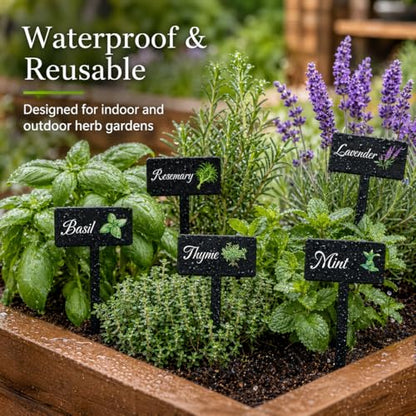 Acrylic Plant Labels 12 Styles with Herb Names for Garden Herbs - color: Black, size: 2.7 x 4 inch