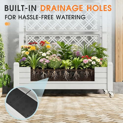 Elevated Raised Garden Bed with Wheels,Medium Ashen-61.2" h - color: Medium Ashen, size: 61.2"h