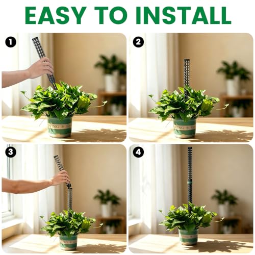 Stackable Small Moss Pole for Monstera Pothos, Fillable Support - size: 2pack,small,black