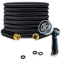 Garden Hose 25FT Lightweight Kink-Free Thick Grip Outdoor (Black) - color: Black