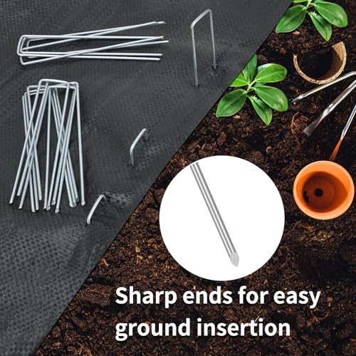 Whonline 400 Pack Landscape Staples 6 Inch, Galvanized Garden Stakes - color: 6 Inch-400 Pcs