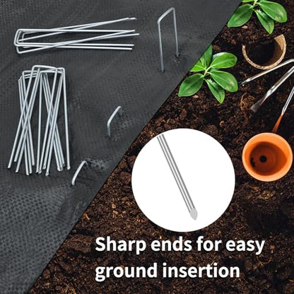 Whonline 400 Pack Landscape Staples 6 Inch, Galvanized Garden Stakes - color: 6 Inch-400 Pcs