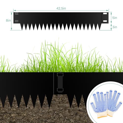 Metal Landscape Edging 6-Pack, Powder Coating - 40" L x 8" H - size: 8 Inch 6Pcs