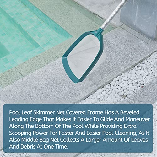 5 Foot Ultra Fine Mesh Pool Spa Leaf Skimmer Rake Net with Adjustable Pole - size: Pool Skimmer with Pole