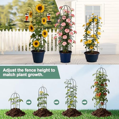 100% Metal 2pc Obelisk Garden Trellis 6.6 Feet Tall Sturdy Plant Support - size: 2PC