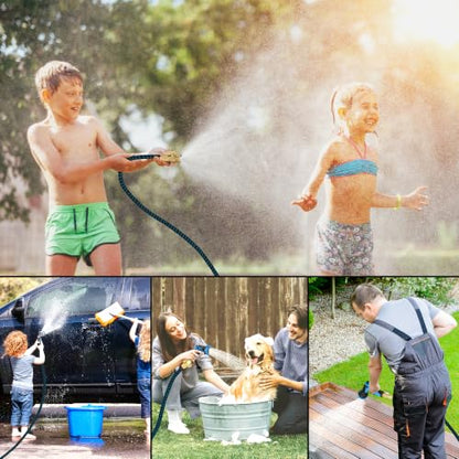 100 ft Expandable Garden Hose - Superior Strength 3750D - 3 -Layer Latex Core Garden HoseS - Expanding Water hoses - Extra Strong Brass Connectors/Storage Bag