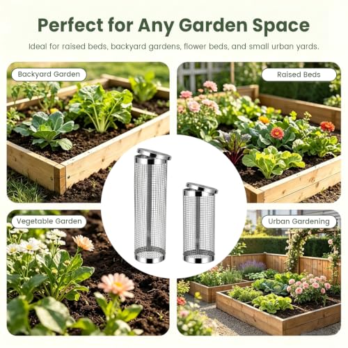 2 Pack Garden Worm Compost Bin,Stainless Steel Underground Worm Farm
