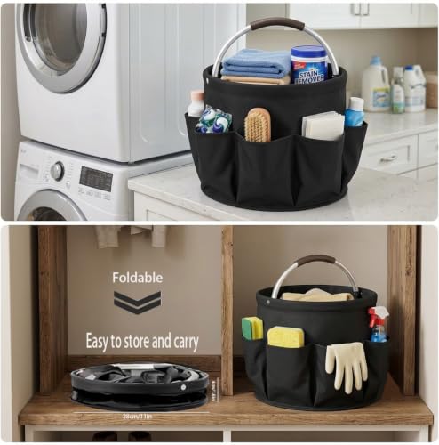 Cleaning Caddy with Handle,Cleaning Tool Supplies Organizer Foldable Bucket - color: STYLE-01