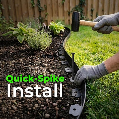 Gardzen 1.5" x100' Landscape Edging Kit with 120 Spikes - size: 100ft