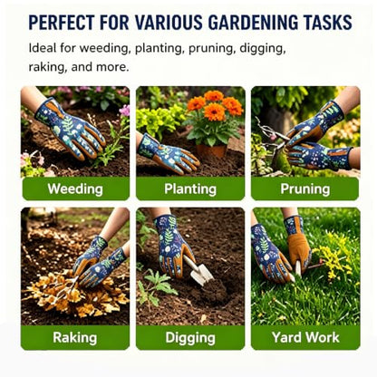 Gardening Weeding Working Gloves, Leather Garden Glove for Women