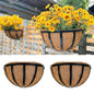 LaLaGreen Black Wall Planter (14 in, 2 Pack) Coco Liner Flower Box Holder - size: 14" (36cm) x 2 pack