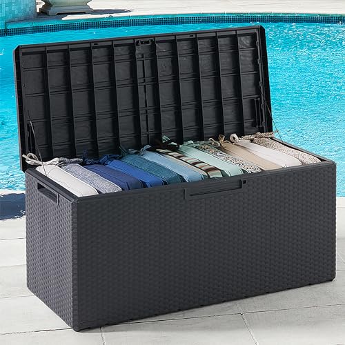 Toomax Deck Box - Lockable Lid, Gray - 90 Gal - Resin