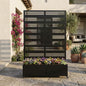 Pia Ricco Planter Box with Trellis, Privacy Planter for Climbing Plants - color: Black-stripe, size: Large
