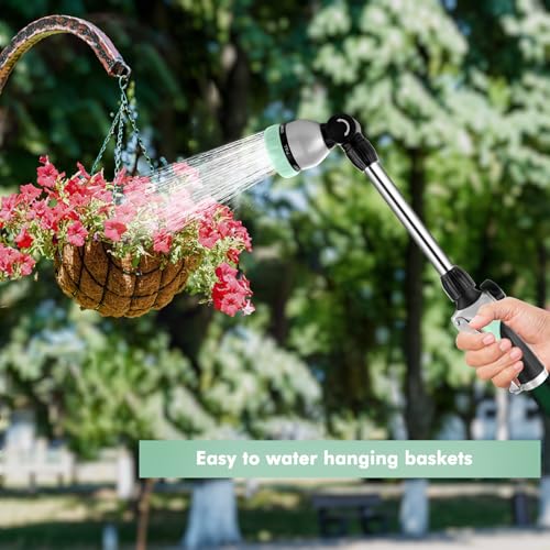 RESTMO Heavy Duty Metal Hose Wand, Watering Wand for Garden Hose - color: Cyan