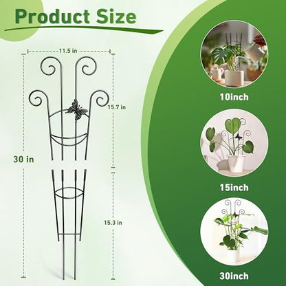 Coomin 32.6in Monstera Plant Support Trellis with One Butterfly, 4P - size: 32in,butterfly/4p