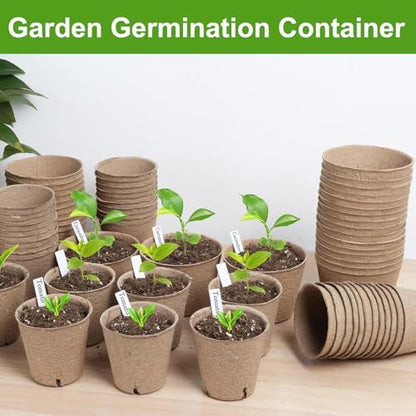 132 PCS Organic Peat Pots, 3.15 Inch Nursery Pot, Round Plant Seedling Pot - size: 3.15 Inch 132 Pcs