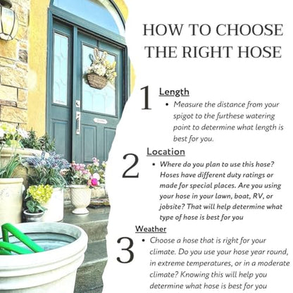 Flexon Featherlite 5/8" x 50-Foot Ultra Flexible Drinking Water Safe Garden Hose – Heavy Duty, Kink-Resistant, Lightweight, Durable, Ideal for Lawn, Garden, and Outdoor Use - size: 50 FT