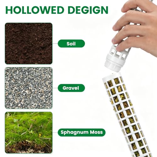Stackable Small Moss Pole for Monstera Pothos, Fillable Support - size: 8pack,small,White