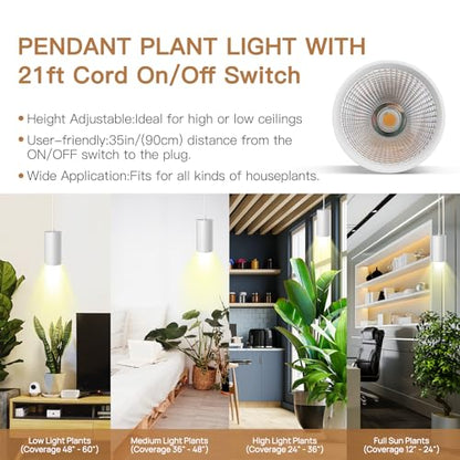STERREN LED Grow Light, Plug in Plant Lights for Indoor Growing - color: White