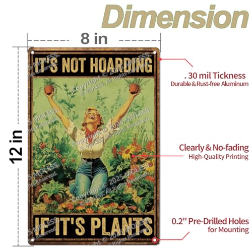 8x12″ Gardening Sign | Funny Garden Decor, Hoarding Plants, 2487 - style: Not Hoarding
