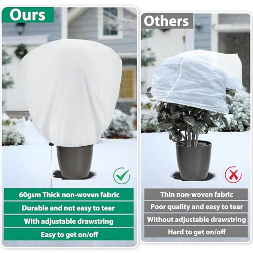 4 Pack Shrub Plant Covers Freeze Protection for Winter, 23.6"X39.4", White - size: 4PCS-23.6" X 39.4"-White