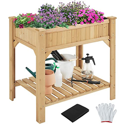 Yaheetech 36" Raised Planter Box 8-Pocket with Grow Grid,1Pcs