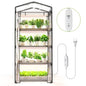 Indoor Greenhouse with Grow Light, 4-Tier Shelf, 26.4x19x61in