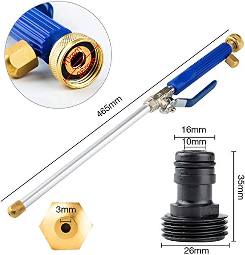 High Pressure Power Washer Attachment Hose Nozzle Wand Lance - color: Blue