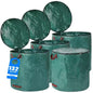 4 Pack 132 Gallons Reusable Yard Waste Bags with Lid Leaf Bags - style: 4pcs 132 gallons