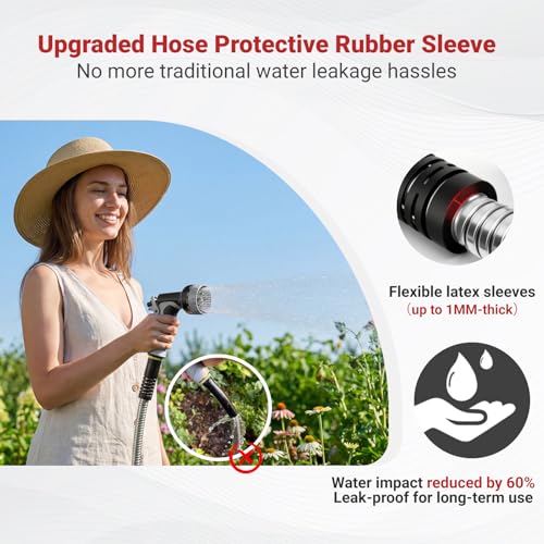 Lefree 125ft Stainless Steel Garden Hose - color: Gray, size: 125FT