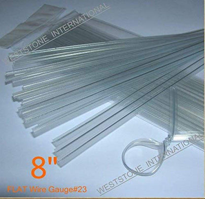 Weststone - 200pcs Heavy Duty (Wire#23) Plastic Twist Ties - 200 Clear 8" - color: 200 Clear 8"