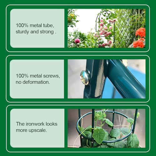 Metal Tower Obelisk Trellis 6.3 Ft Plant Support for Climbing Vines Flowers