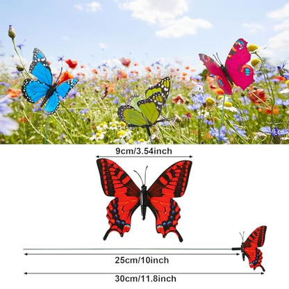 Augshy 75 Pcs Butterfly Decoration Stakes Garden Butterfly Wing Width 3.5in Ornaments for Indoor/Outdoor Christmas Decor - style: Single Layer