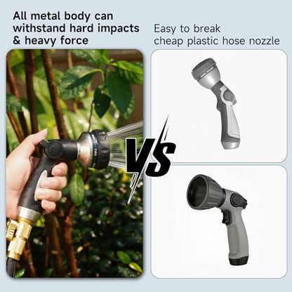 LAWN SOCIAL Metal Garden Hose Nozzle, High Pressure - color: Black
