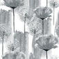 17.5in×317in Dandelion Wallpaper Peel and Stick Wallpaper Grey Self Adhesive Removable Wallpaper for Walls Cabinets Drawers Botanical Peel and Stick Wall Paper Grey and White Contact Paper - color: Grey wallpaper, size: 17.5" x 317"