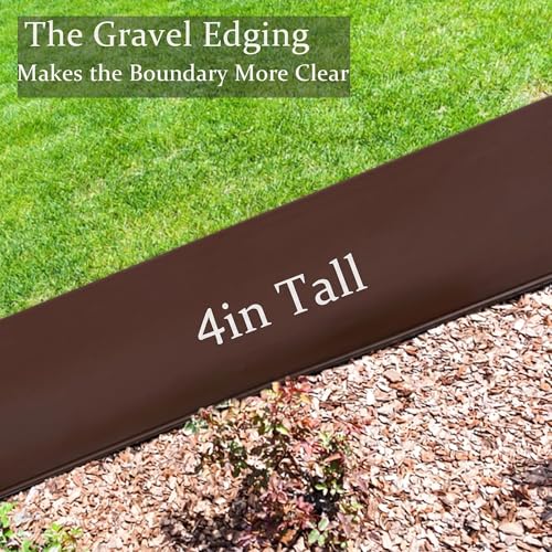 Landscape Edging 80FT, 4IN Tall Garden Edging Borders with 120pcs Stakes - color: Brown, size: 4IN x 80FT