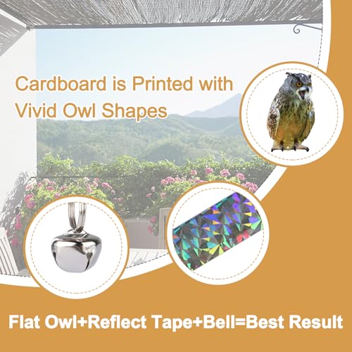Owl to Keep Pigeons Away, 2Pcs Flat Plastic Owl - color: Brown 2pcs