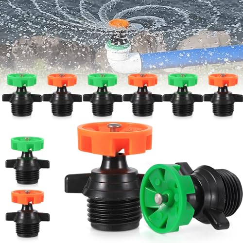 AGLOO 1/2Inch Automatic Rotating Sprinkler - Adjustable Irrigation Sprinkler Heads for Lawn Garden, 360 Degree Micro Irrigation Sprayer, Easy Replacement Watering Nozzle Spray Heads 10PCS