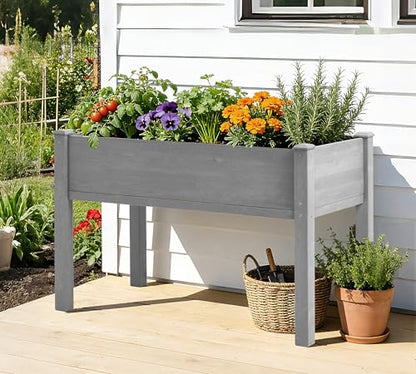 Raised Garden Bed with Legs, 48×24×30 Cedar Wood Elevated Planter Box - size: 48x24x30in (2 Units)