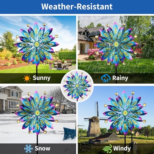 Wind Spinner for Yard and Garden Windmill Outdoor Metal Kinetic,61 Inch