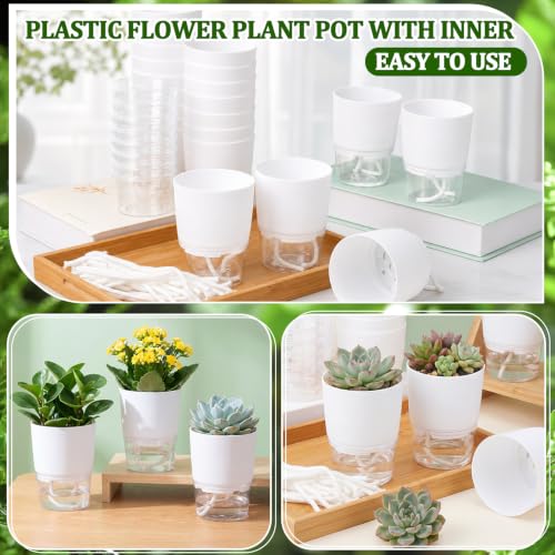 36 Pack Self Watering Pots for Indoor Plants, Bulk Small 3.5 Inch