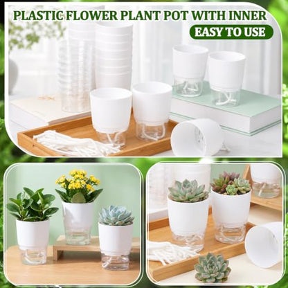 36 Pack Self Watering Pots for Indoor Plants, Bulk Small 3.5 Inch