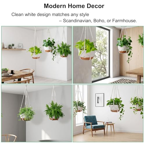 FUSHITON 3 Pack Self-Watering Hanging Planters for Indoor Outdoor
